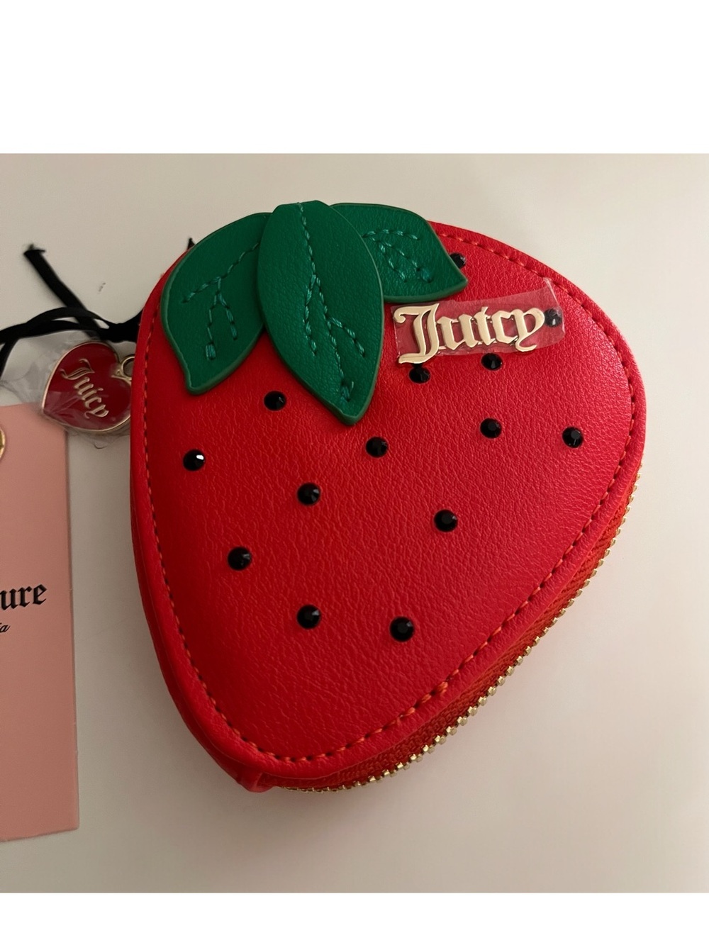 Juicy Couture Red Strawberry Coin Pouch with Gold Hardware - Picture 4 of 4